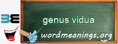 WordMeaning blackboard for genus vidua